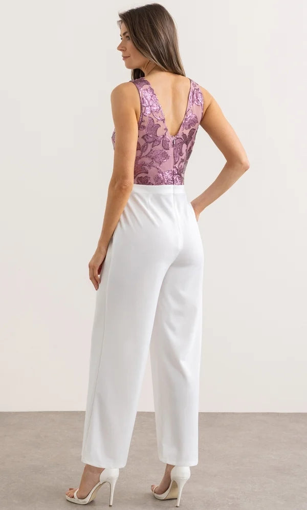 Sequin Top Wide Leg Jumpsuit
