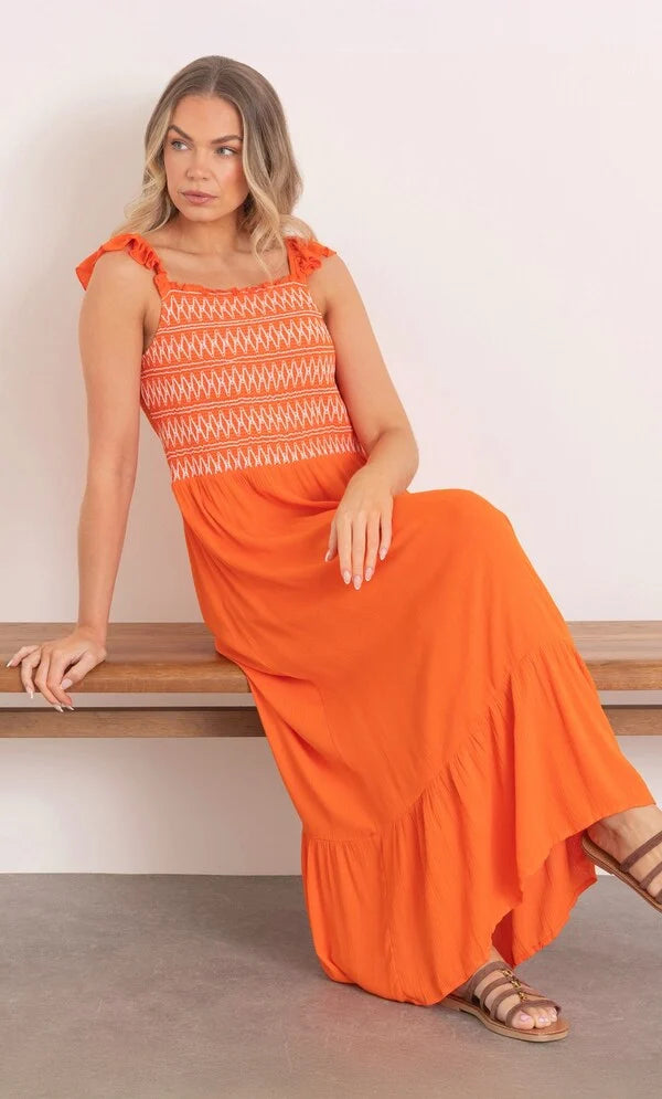 Sleeveless Smocked Maxi Dress
