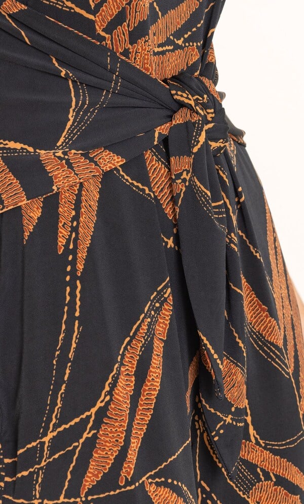 Printed Wide Leg Jersey Jumpsuit