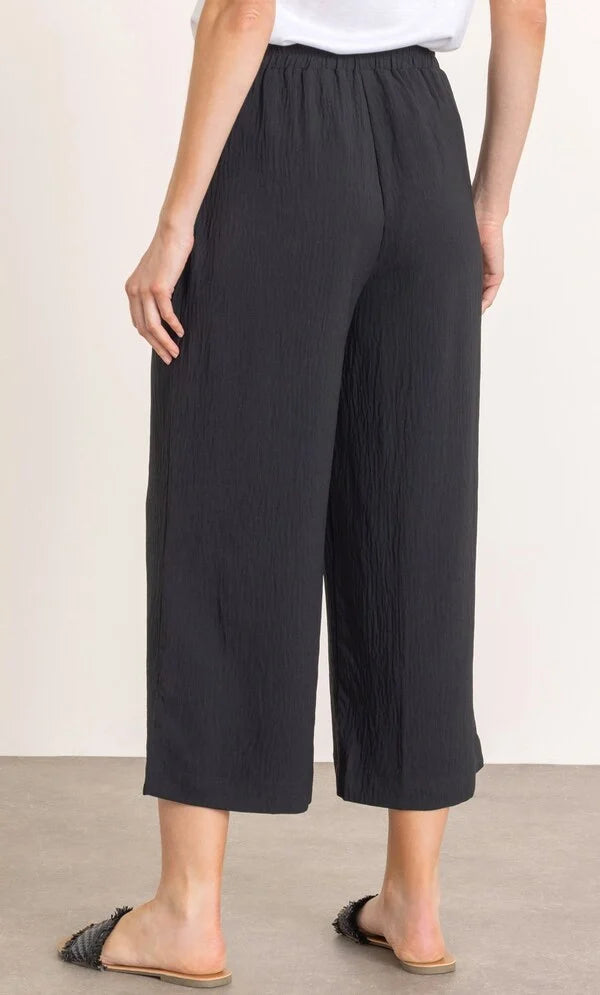 Cropped Wide Leg Pull On Trousers