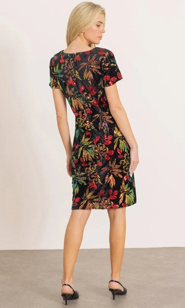 Sequin Velour Fitted Dress