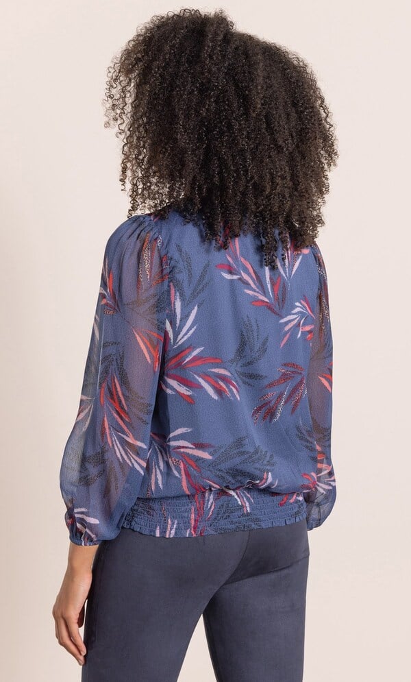 Floral Printed Smocked Hem Top