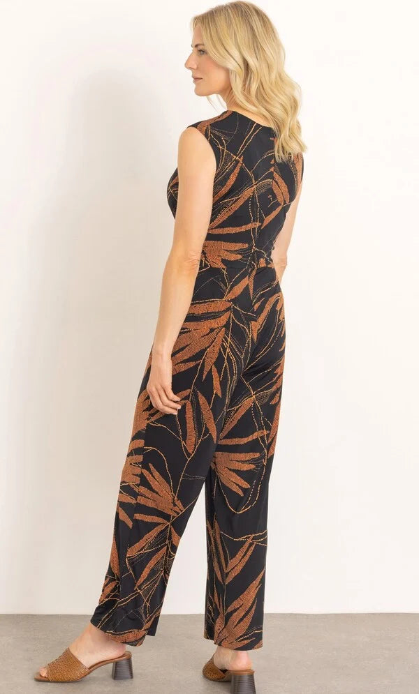 Printed Wide Leg Jersey Jumpsuit