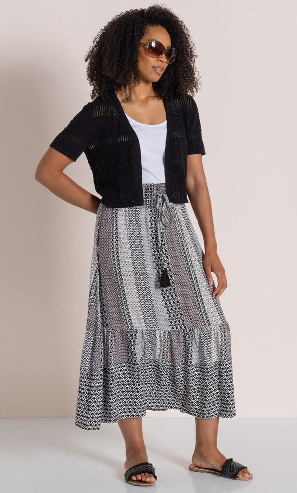 Geometric Printed Midaxi Skirt