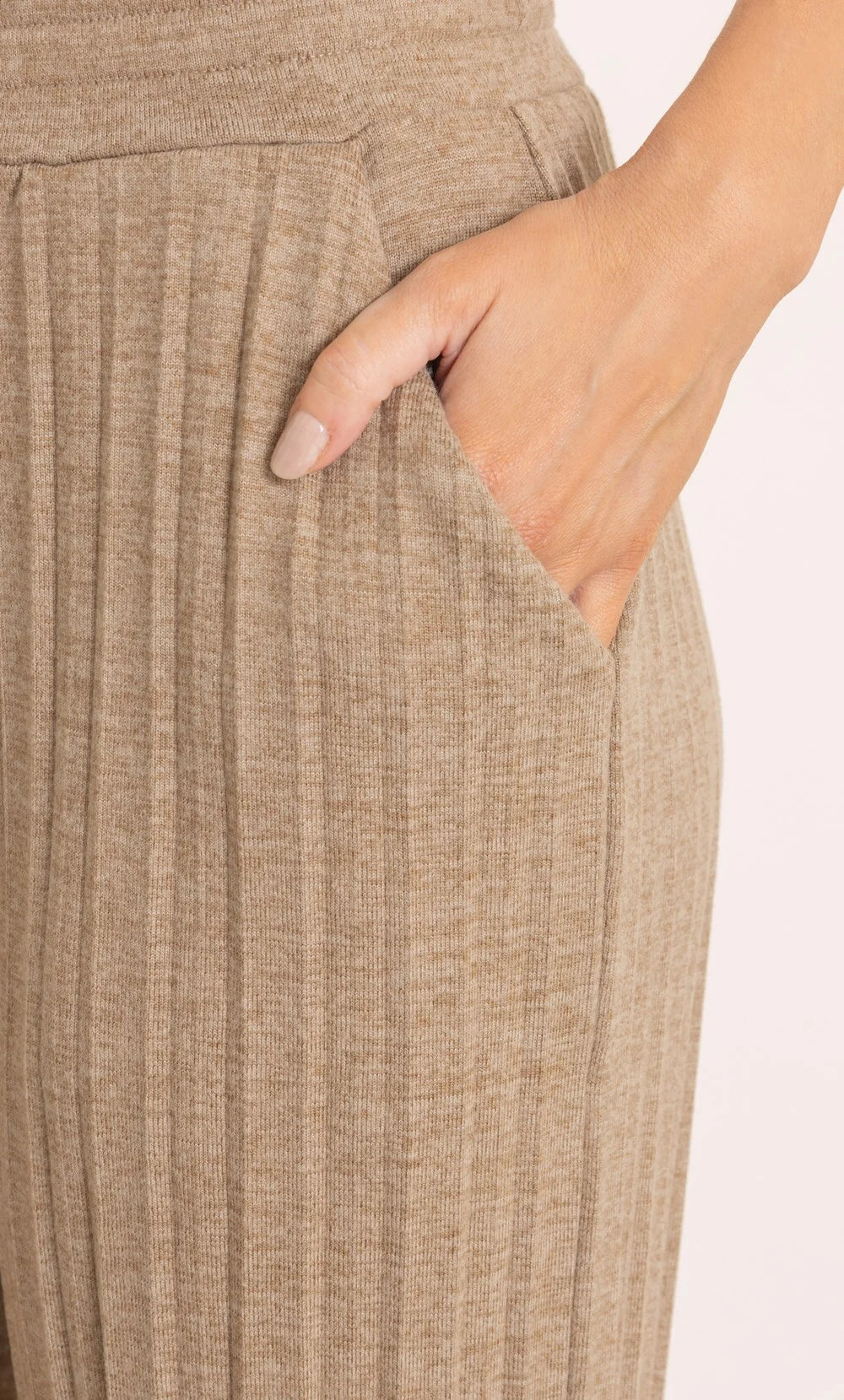 Wide Leg Pleated Knit Trousers