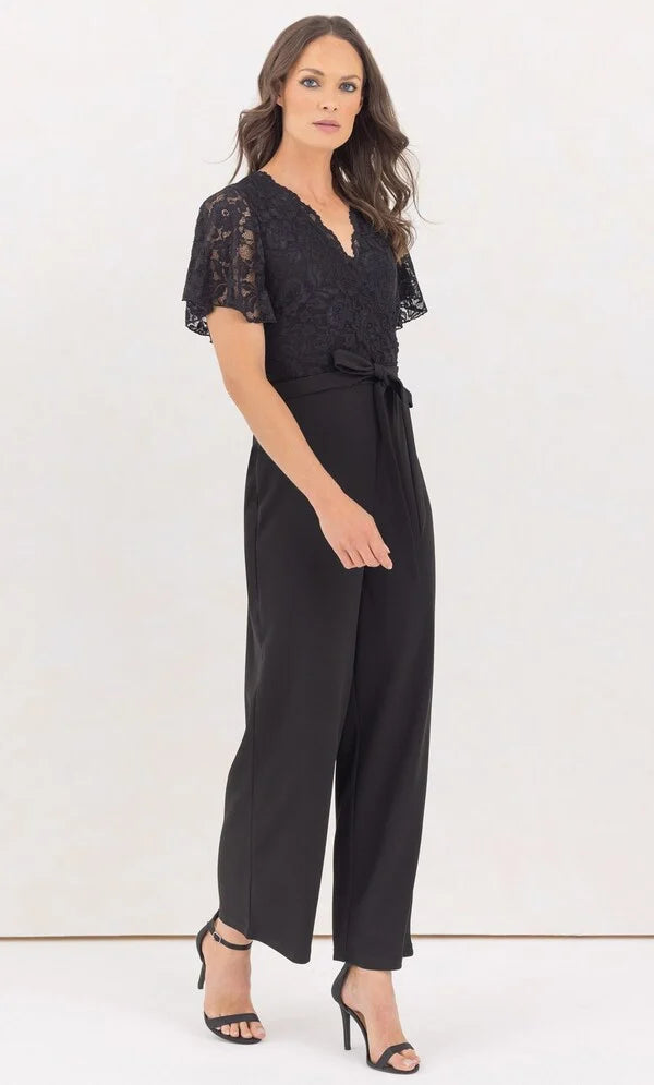 Lace Top Wide Leg Jumpsuit