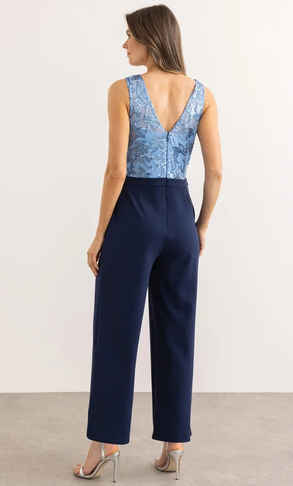 Sequin Top Wide Leg Jumpsuit