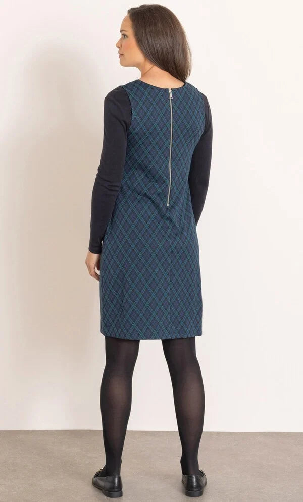 Checked Jacquard Knit Pinafore Dress
