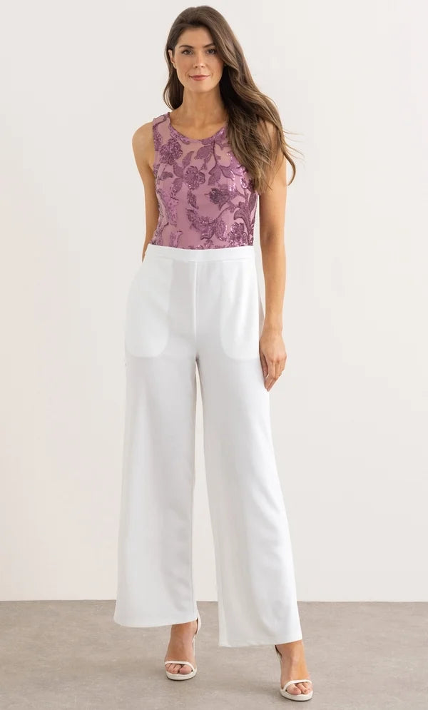 Sequin Top Wide Leg Jumpsuit
