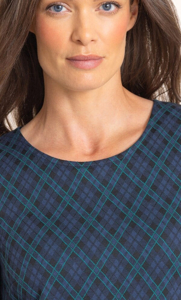 Checked Jacquard Knit Pinafore Dress