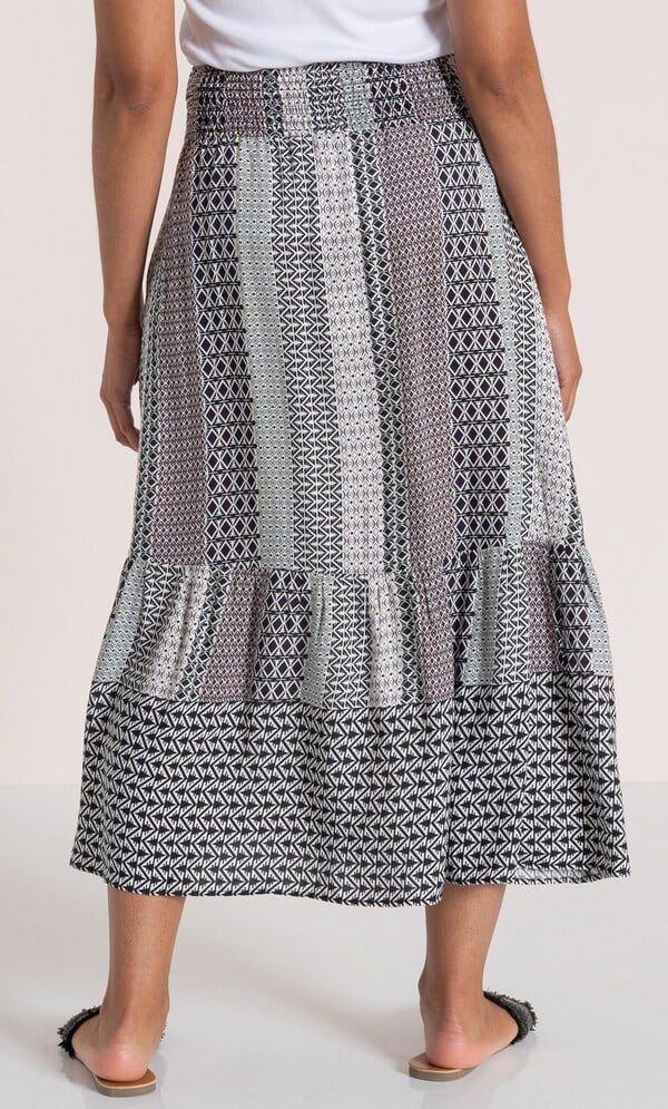 Geometric Printed Midaxi Skirt