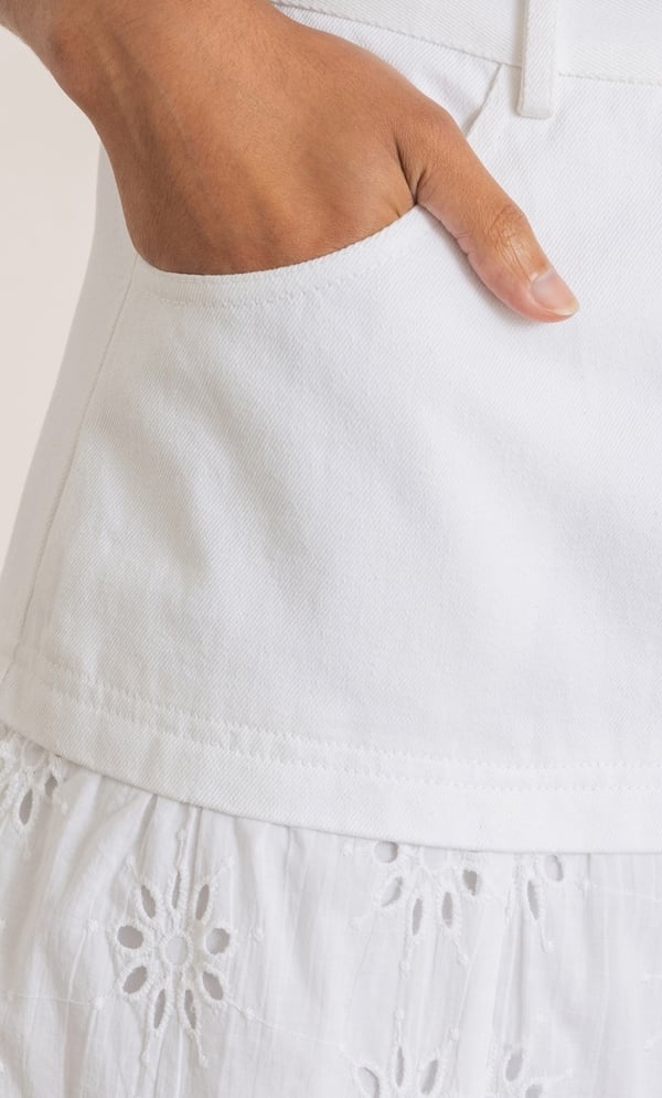 Eyelet Embroidered Cotton Midaxi Skirt